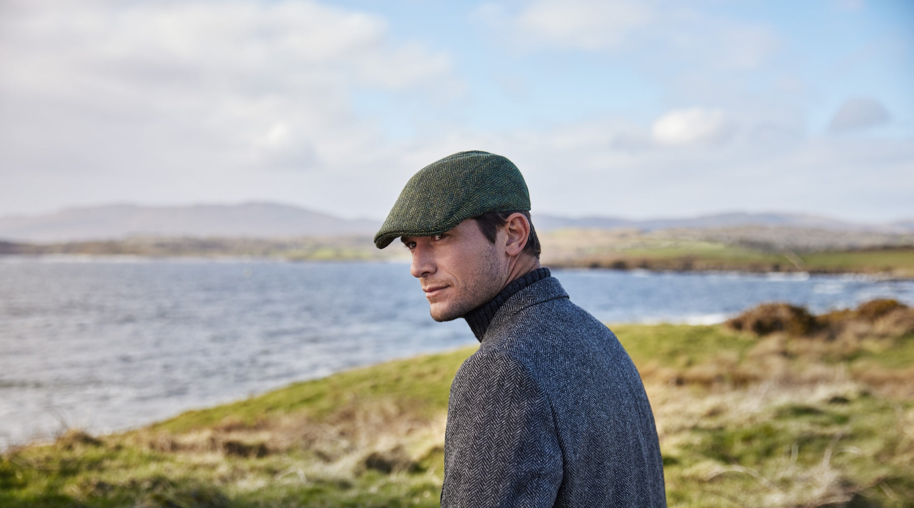 Adam wearing Irish Cap along the Wild Atlantic Way in Ireland