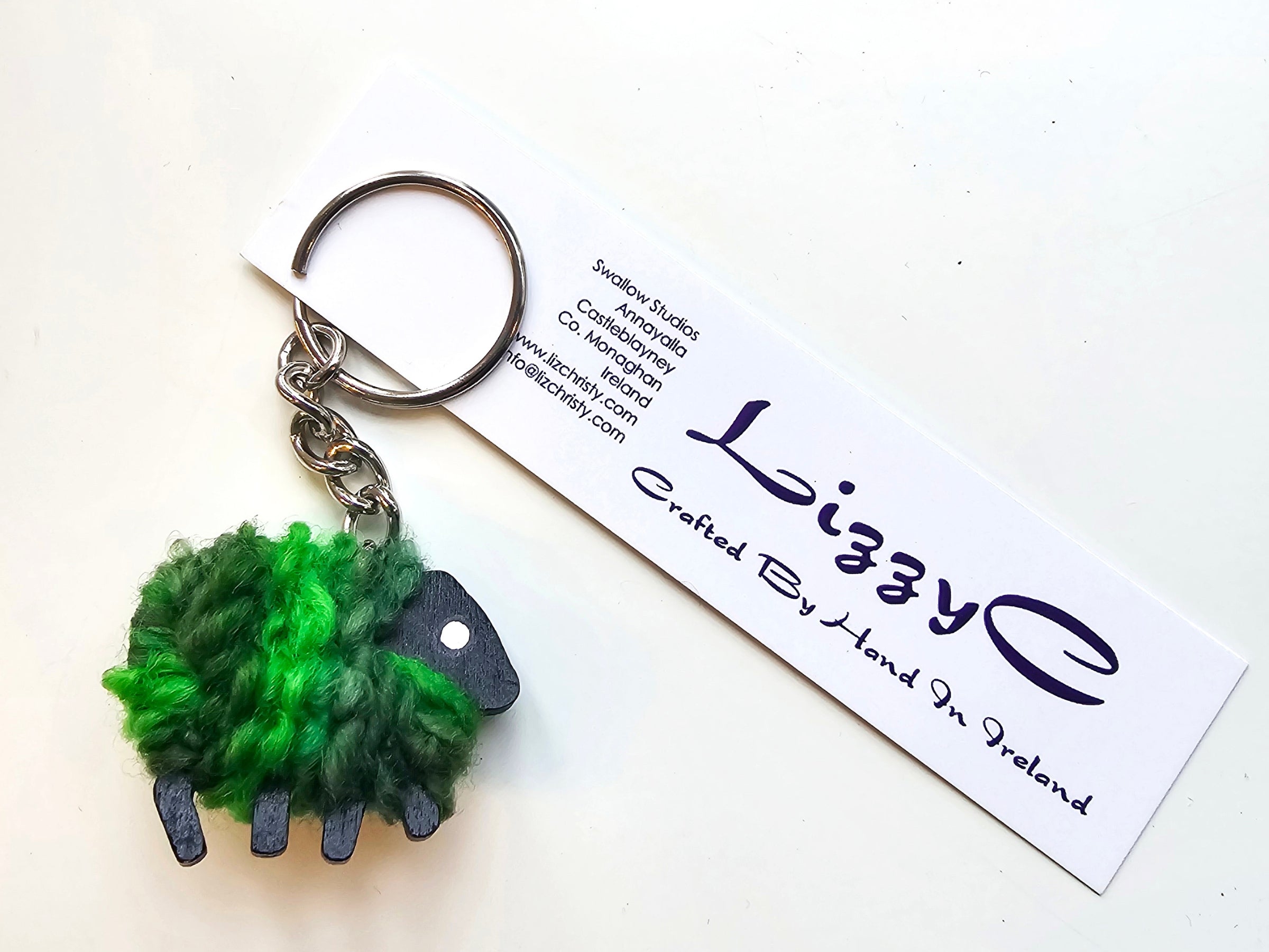 Liz Christy's Green Sheep Keyring
