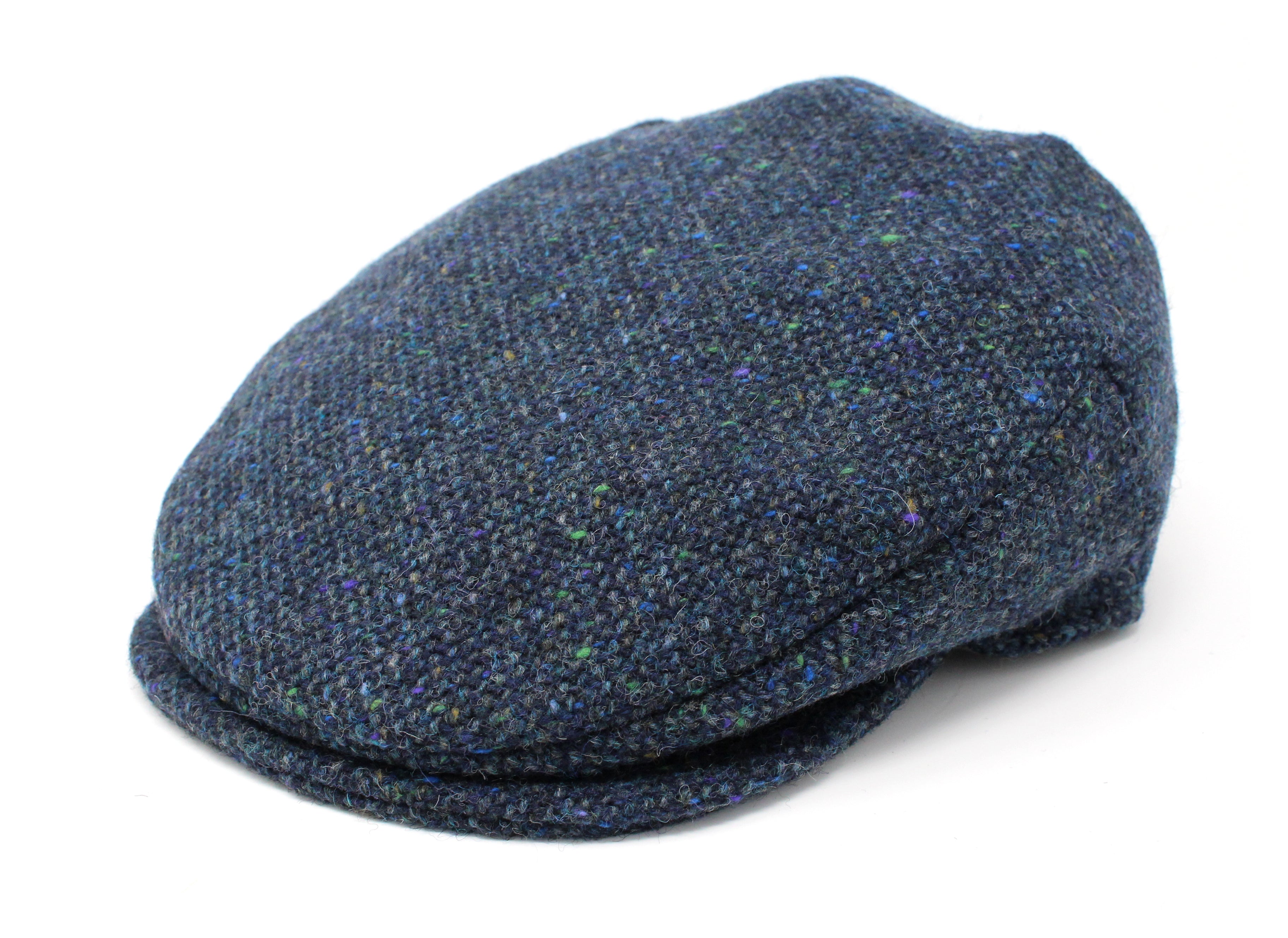 Hanna Hats Vintage Cap Tweed - Navy & Aqua Salt & Pepper Tweed
