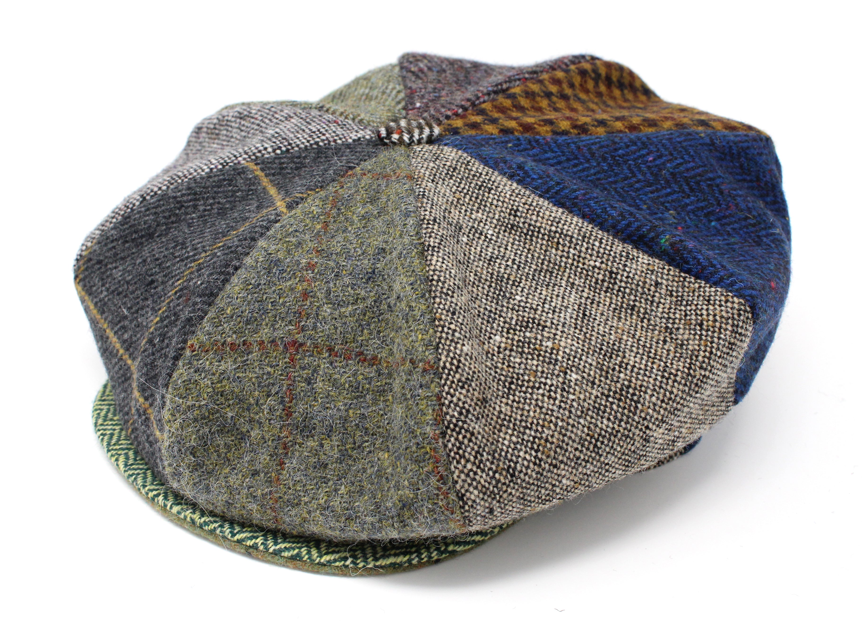 Hanna Hats Eight Piece Cap Patchwork Tweed