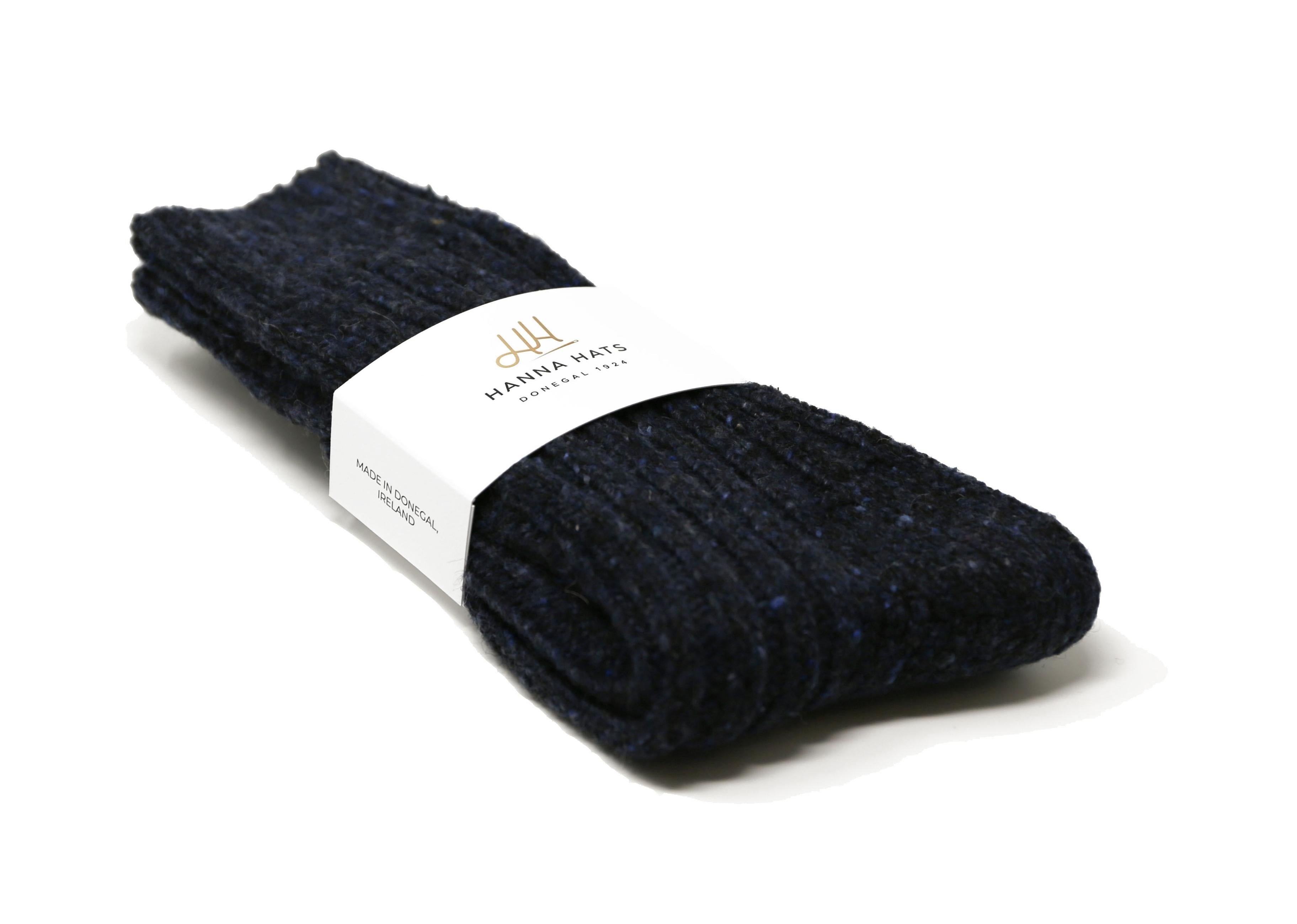 Donegal Socks Deep Atlantic Navy Heavy Wool Socks Made in Ireland