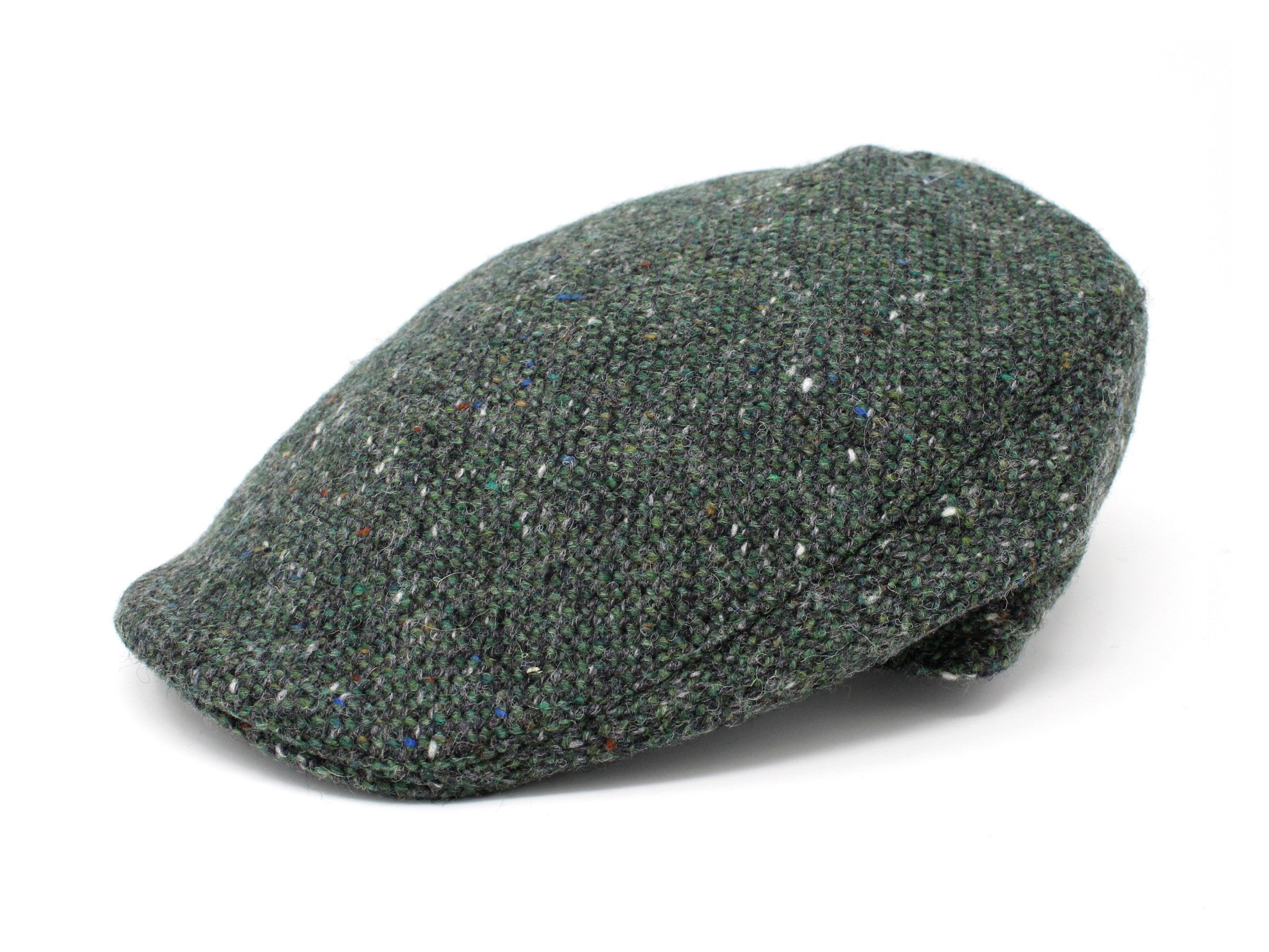 Hanna Hats Donegal Touring Cap Tweed Dark Green Fleck Salt & Pepper