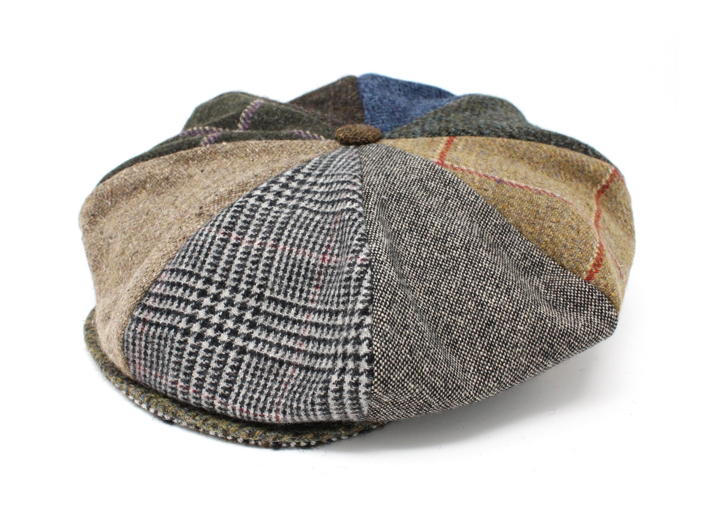 Hanna Hats Eight Piece Cap Patchwork Tweed