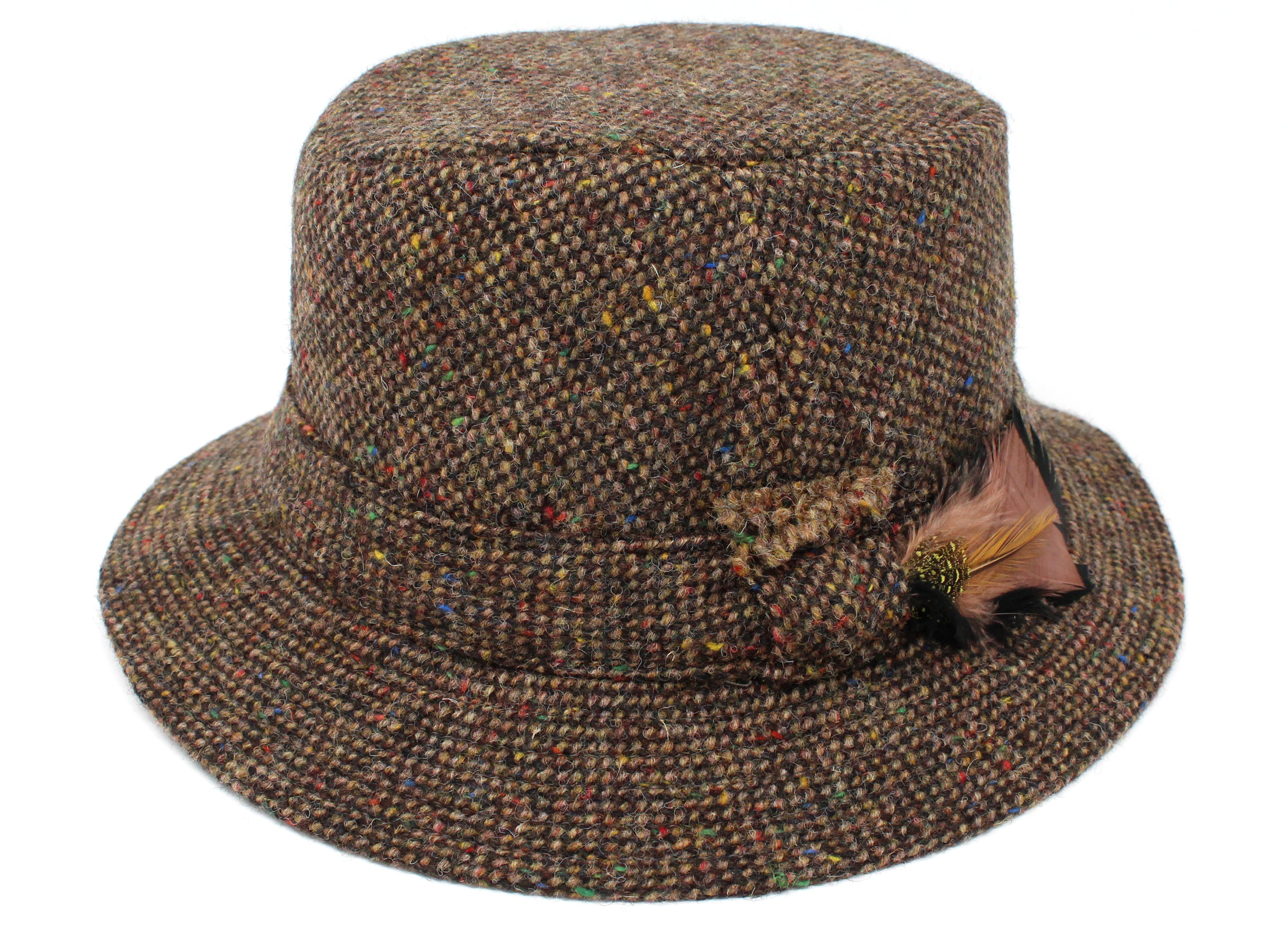 Hanna Hats Walking Hat Tweed - Brown Fleck Salt & Pepper