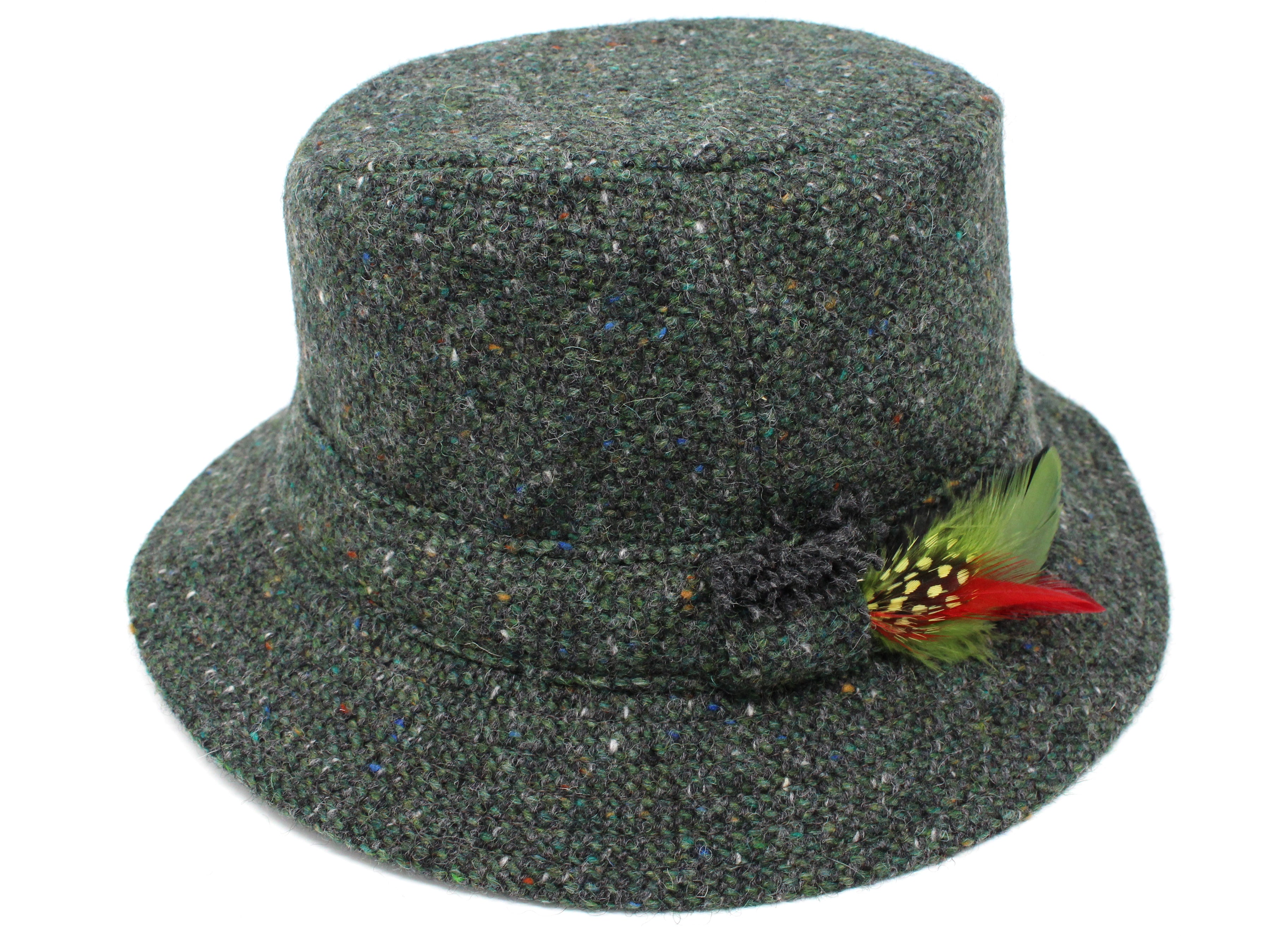 Hanna Hats Walking Hat Tweed - Dark Green Fleck Salt & Pepper