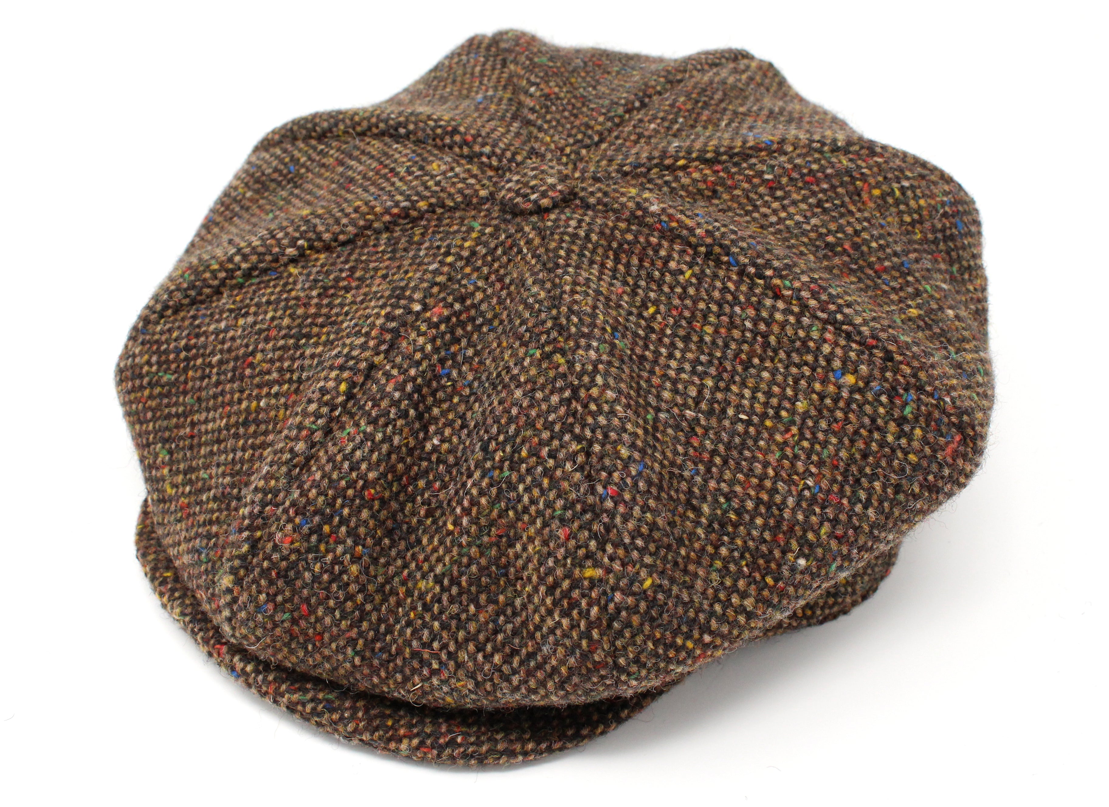 Hanna Hats Eight Piece Cap Tweed Brown Fleck Salt & Pepper