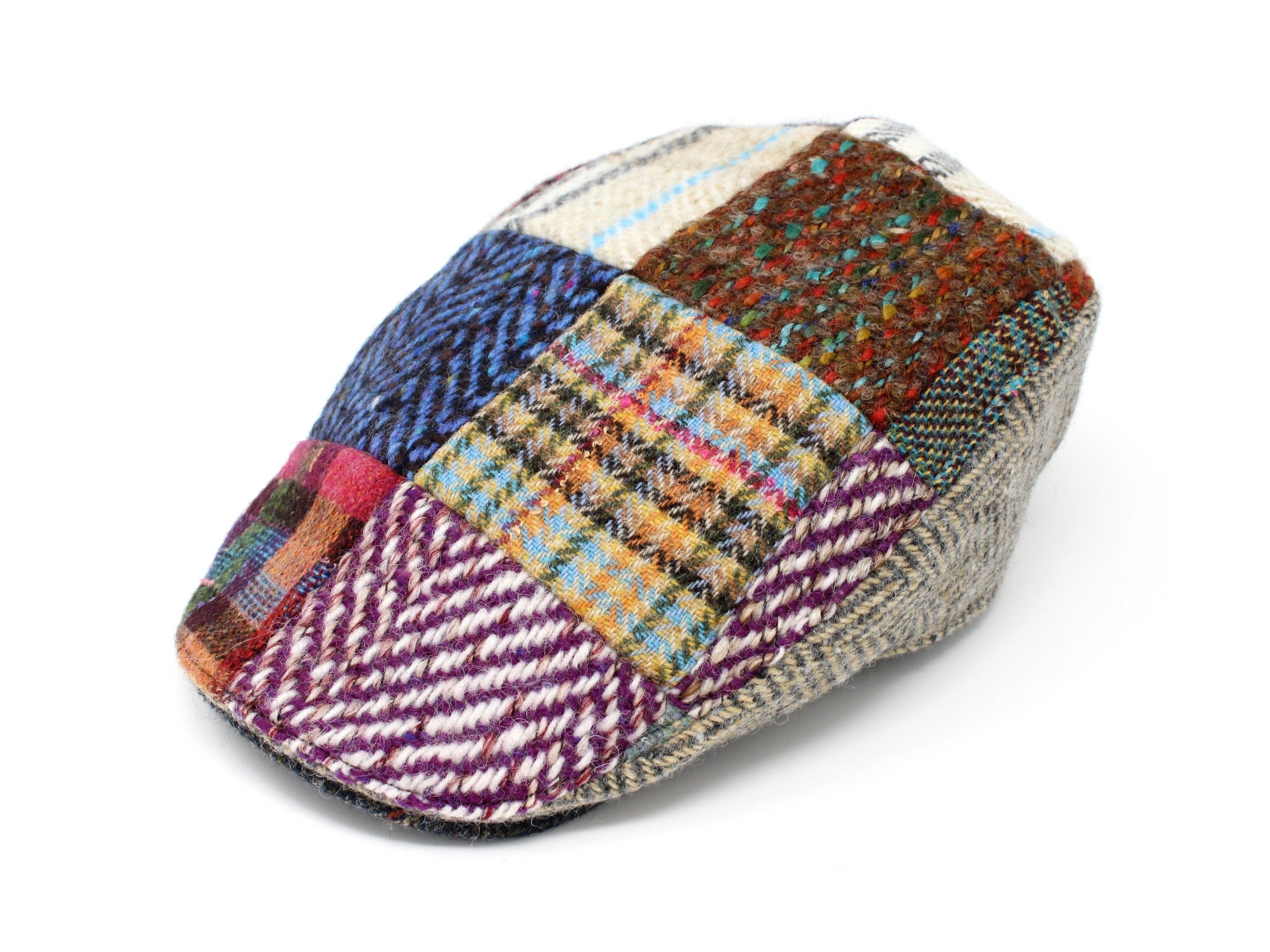 Hanna Hats Donegal Touring Cap Heavy Patchwork Tweed