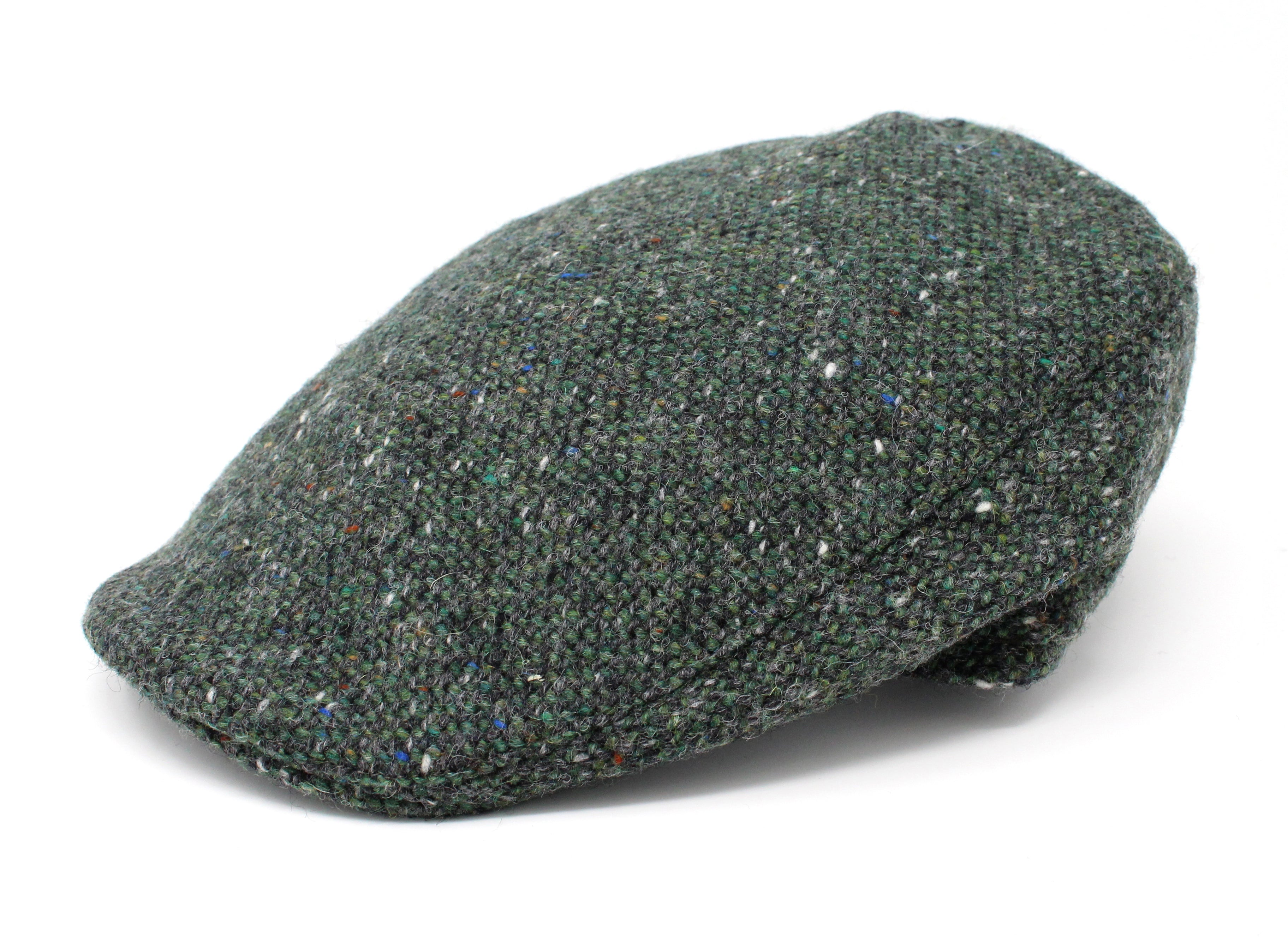 Hanna Hats Donegal Touring Cap Tweed Dark Green Fleck Salt & Pepper