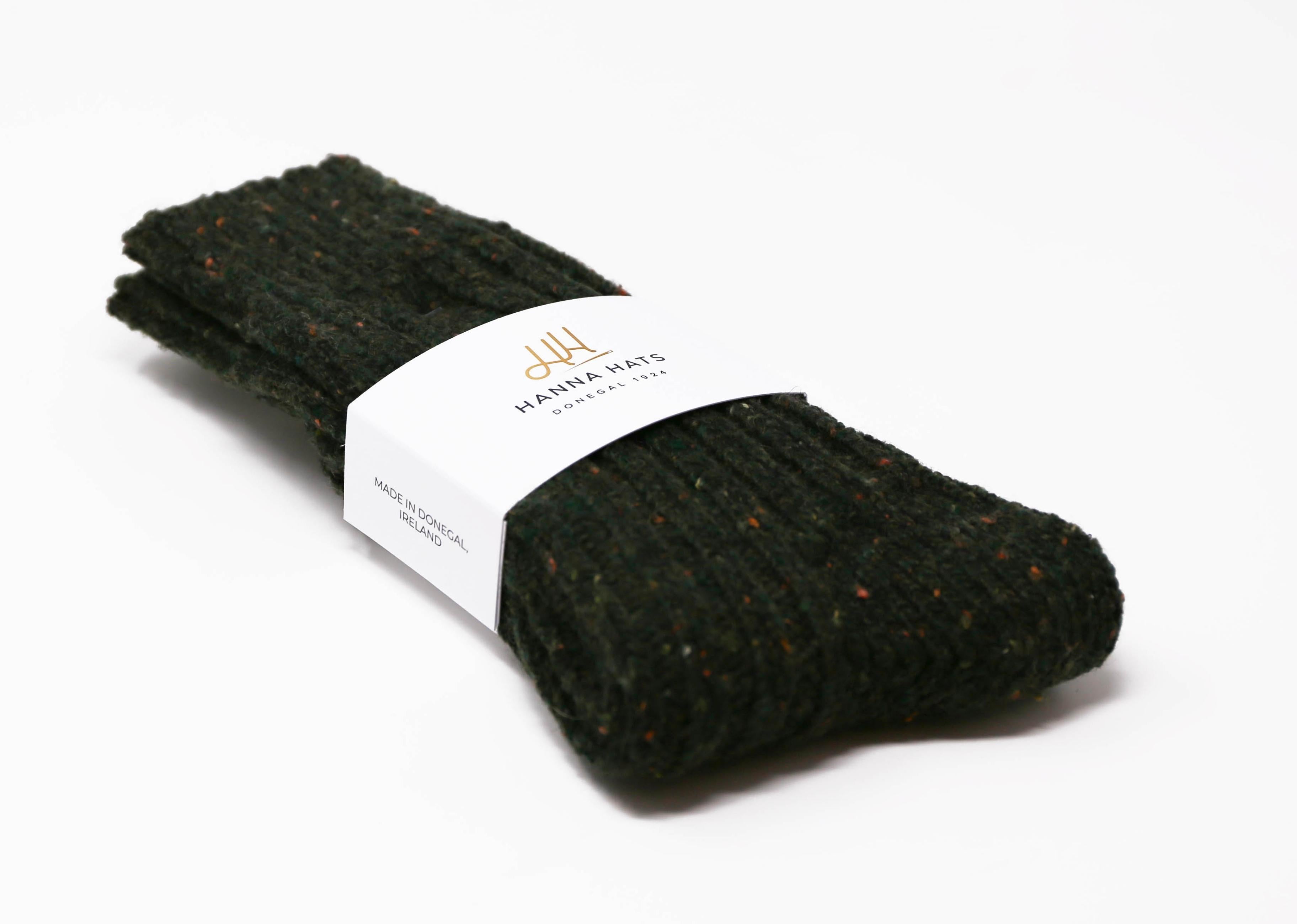 Donegal Socks Forest Green Heavy Wool Socks Made in Ireland