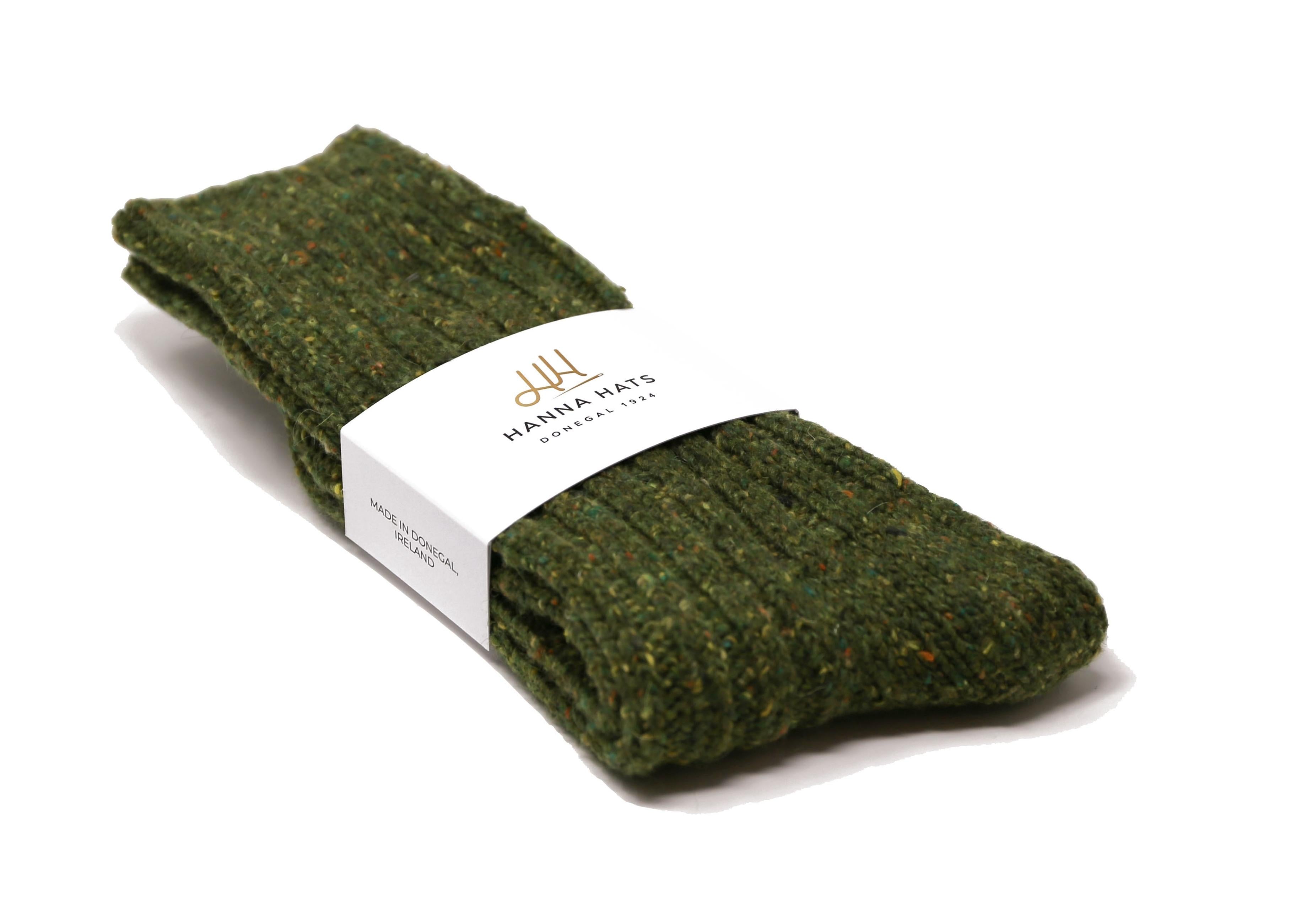 Donegal Socks Bright Moss Green Made in Ireland Wool Socks