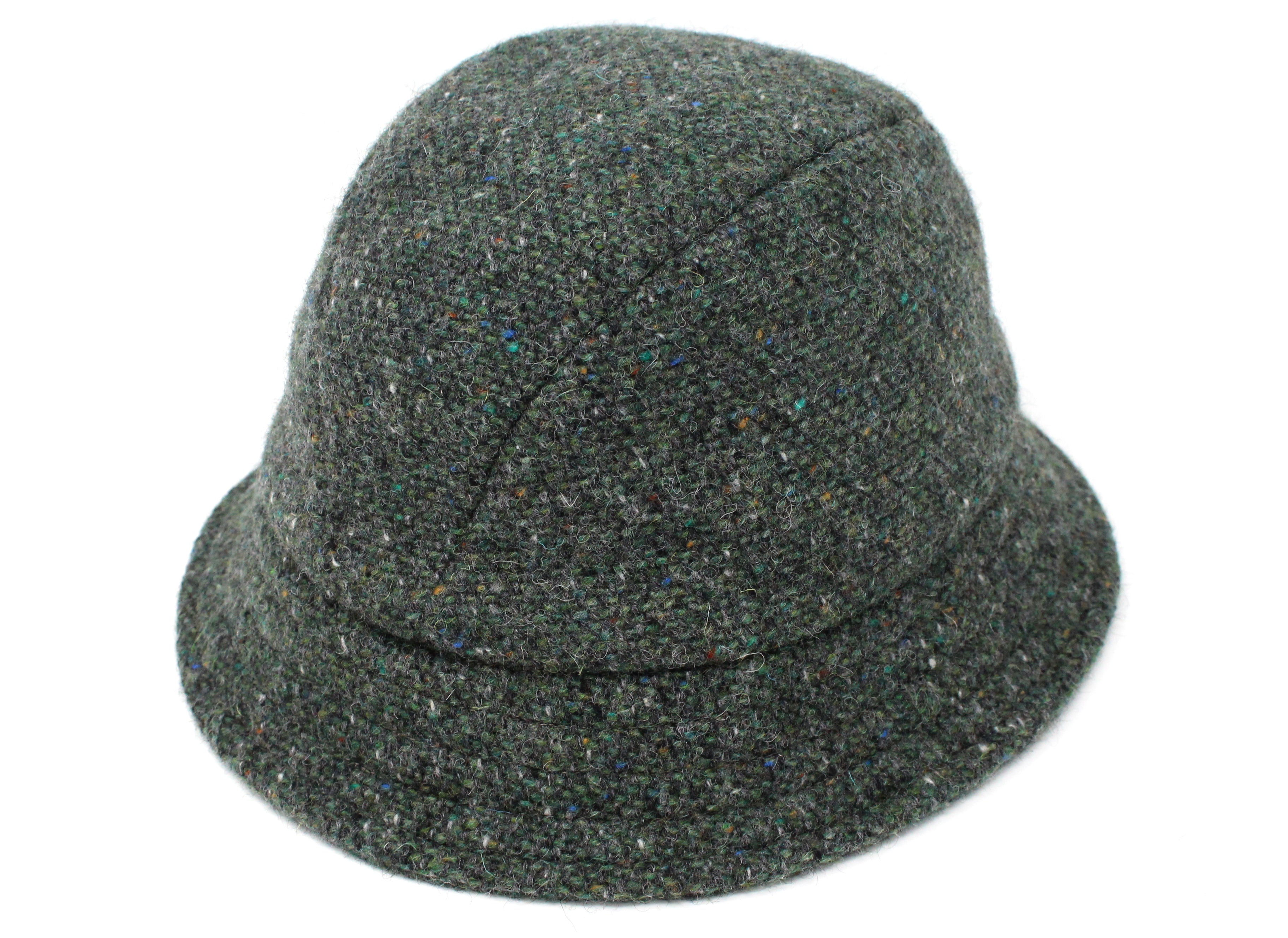 Hanna Hats Eske Travel Hat Irish Tweed Dark Green Fleck Salt & Pepper