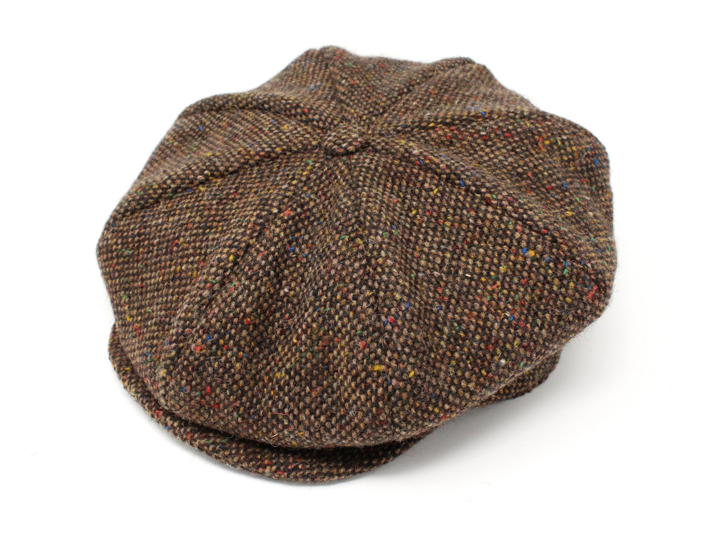 Hanna Hats Eight Piece Cap Tweed Brown Fleck Salt & Pepper