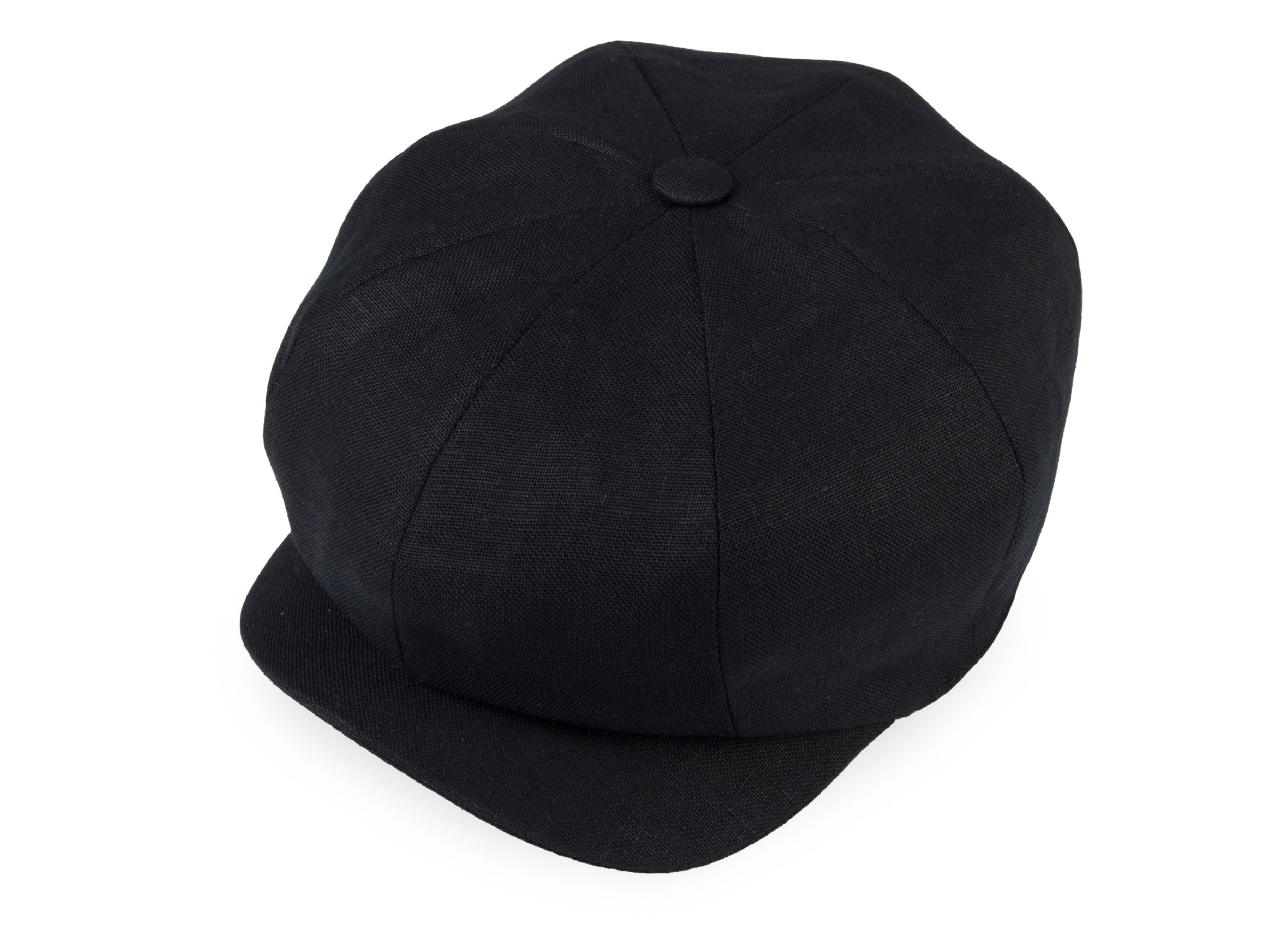 JP Cap Irish Linen Black Summer Newsboy Cap