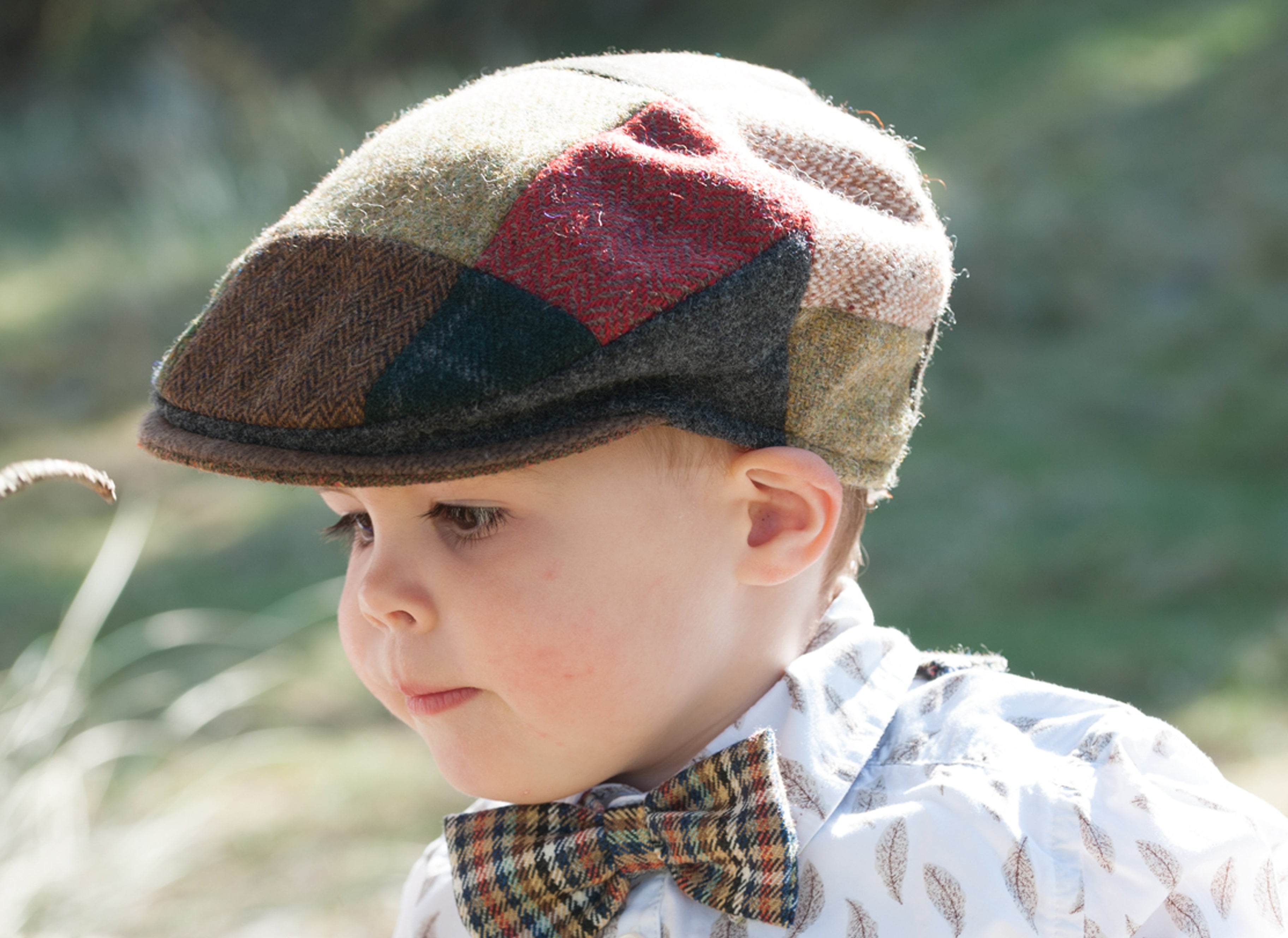 Patchwork cheap tweed cap