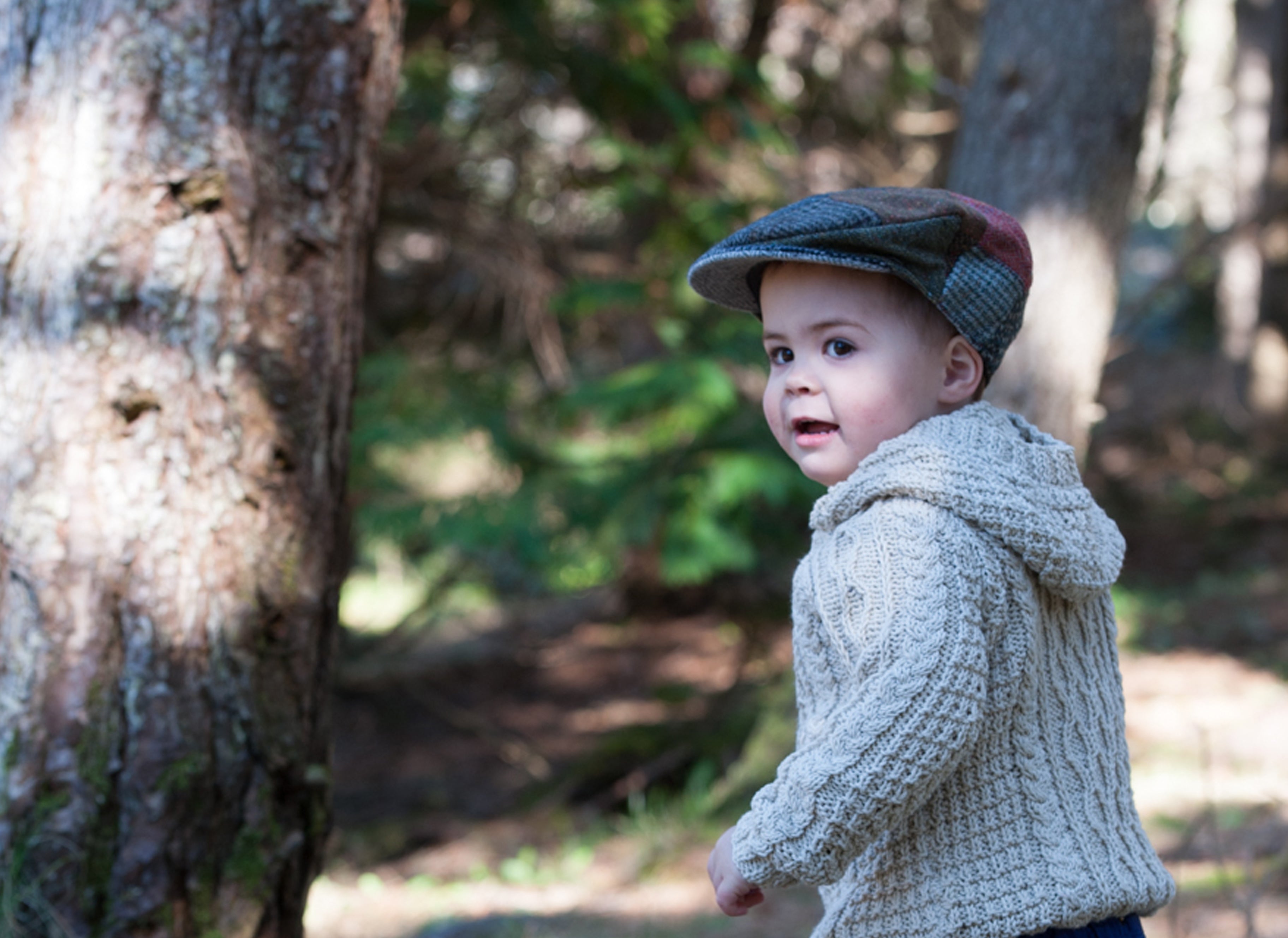 Children's Cap Patchwork Tweed