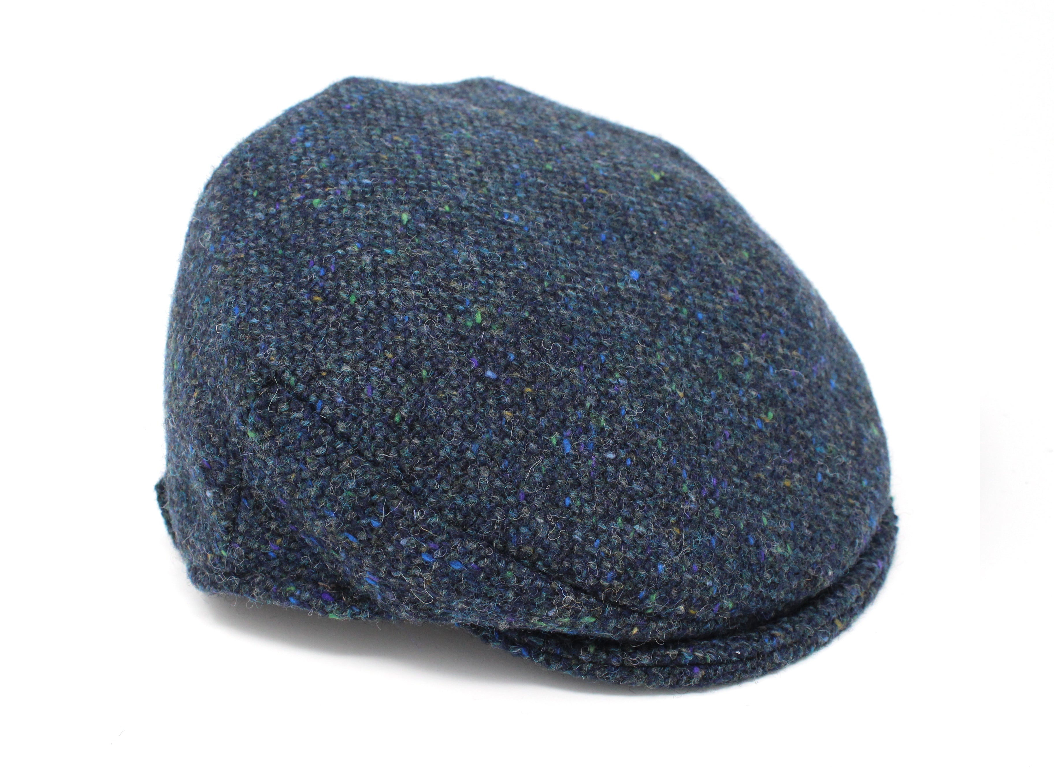 Children's Cap Tweed - Navy & Aqua Salt & Pepper